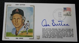 lot 101 image: 1986 Postmark Envelope Cache w Don Sutton Autograph