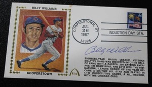lot 102 image: 1987 Postmark Envelope Cache w Billy Williams Autograph