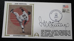 lot 104 image: 1983 Postmark Envelope Cache w Juan Marichal Autograph