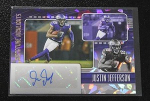lot 107 image: 2022 Donruss Signature Highlights Justin Jefferson Autograph #SH51