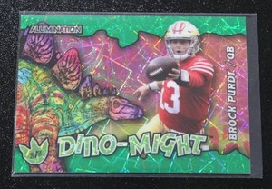lot 108 image: 2023 Alumination Dino-Might Green Brock Purdy #AD-BP2 25  Only 5 Exist