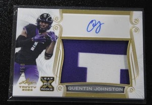 lot 109 image: 2023 Leaf Trinity San Diego Chargers Quentin Johnston Rookie Patch Autograph 1450  Only 50 Exist