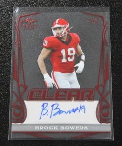 lot 112 image: 2023 Leaf Trinity Clear Brock Bowers Autograph #CA-BB2 13  Only 3 Exist