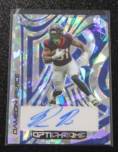 lot 114 image: 2023 Leaf Optichrome Blue Dameon Pierce Autograph #OA-DP1 14  Only 4 Exist