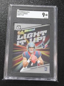 lot 117 image: 2023 Donruss Optic Light It Up CJ Stroud #LU-CS Rookie Card SGC 9
