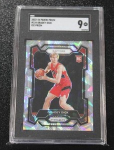 lot 119 image: 2023-24 Prizm Silver Ice Gradey Dick #134 Rookie Card SGC 9