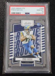 lot 123 image: 2023 Absolute Puka Nacua #189 Rookie Card PSA 10
