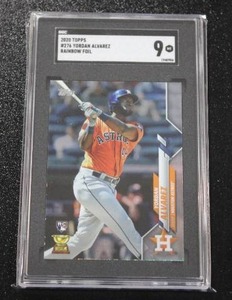 lot 130 image: 2020 Topps Rainbow Foil Yordan Alvarez #276 Rookie Card SGC 9