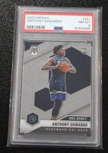 lot 131 image: 2020-21 Mosaic Anthony Edwards #261 Rookie Card PSA 8