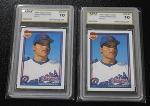 lot 132 image: 1991 Topps Traded Ivan Rodriguez #101T MINT 10 Lot of 2