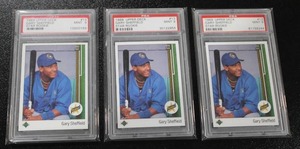 lot 133 image: 1989 Upper Deck Gary Sheffield #13 Rookie Card PSA 9 Lot  3 Rookie Cards
