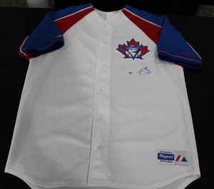 lot 161 image: Majestic Toronto Blue Jays Travis Snider Autographed Jersey L PSA COA R57011