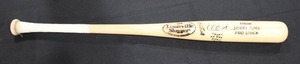 lot 184 image: Louisville Slugger Full Size Game Used C243 Cracked Bat Unkown Autograph
