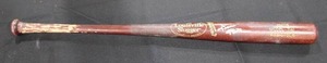 lot 189 image: Louisville Slugger Full Size Game Used T141 Cracked Bat Unkown Autograph