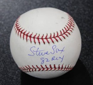 lot 223 image: Steve Sax Rawlings ROMLB Baseball Autograph