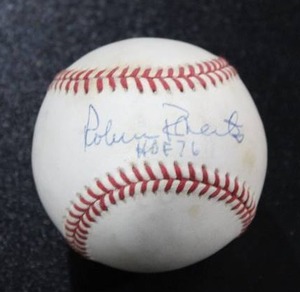 lot 231 image: Robin Roberts Rawlings William White National League Baseball Autograph