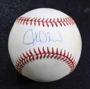 lot 238 image: John Olerud Rawlings Bobby Brown American League Baseball Autograph