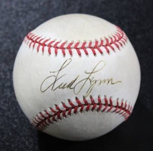 lot 239 image: Fred Lynn Rawlings Bobby Brown American League Baseball Autograph