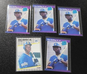 lot 244 image: 1989 Ken Griffey Jr. Rookie Card Lot  5 Rookie Cards