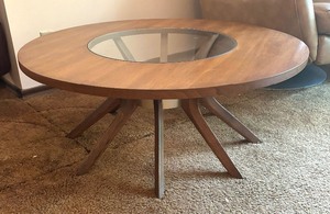 lot 14 image: Vintage Mid Century Brasilia Cathedral Style Coffee Table