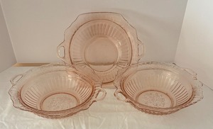 lot 110 image: Three Pink Depression Bowls