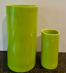 lot 89 image: Pretty Green Pottery Vases