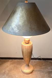 lot 39 image: Wood-Based Mid Century Lamp With Acrylic Detail