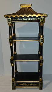 lot 167 image: Vintage Asian Inspired Wall or Free-Standing Shelving Unit