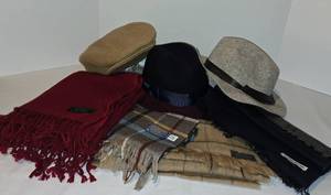 lot 242 image: Wooly Warm Hats & Scarves, Including Pendleton
