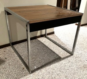 lot 312 image: Vintage Chrome Cube Accent Table