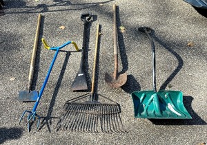 lot 366 image: Shovel, Rakes, Garden, Hoe, Garden Claw and More