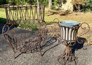 lot 341 image: Vintage Metal Plant Stands