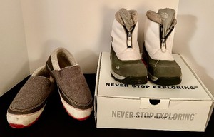 lot 282 image: North Face Boots and Sorel Slippers