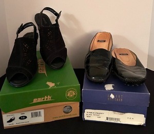 lot 287 image: Two Pairs of Womens Black Designer Shoes