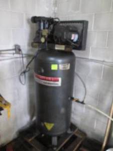 lot 3 image: Sanborn 5hp 60gal 220v upright comm...