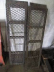 lot 69 image: Pair of 47in metal grate style trai...
