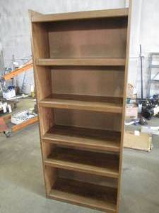 lot 132 image: 6-tier wood style bookshelf approx ...