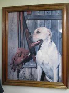 lot 149 image: Yellow Lab framed wall decor approx...