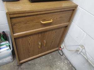 lot 151 image: Woodgrain style microwave cart appr...