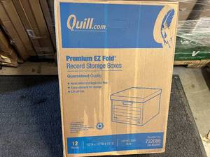 lot 71 image: 12 Quill Premium EZ Fold Record Storage Boxes