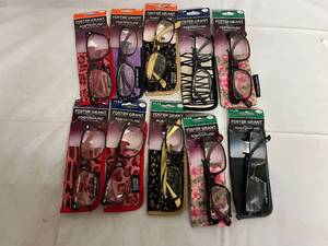 lot 93 image: 10 Variety Foster Grant Reading Glasses