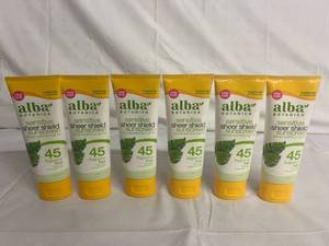 lot 208 image: 6 Bottles of Alba Botanica Sensitive Sheer Shield 45 SPF Sunscreen