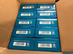 lot 290 image: 10 x 100ct Packs Disposable Vinyl Exam Gloves - Size Small