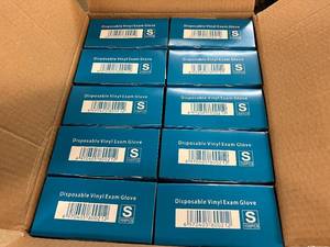 lot 291 image: 10 x 100ct Packs Disposable Vinyl Exam Gloves - Size Small