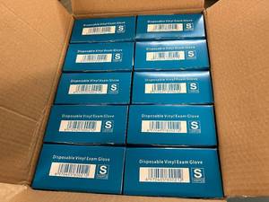 lot 293 image: 10 x 100ct Packs Disposable Vinyl Exam Gloves - Size Small