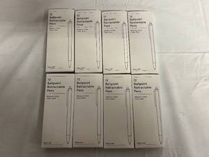lot 188 image: 8 x 12 Packs Ballpoint Retractable Pens - Blue