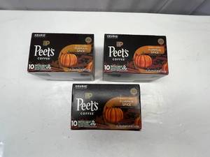 3x 10ct Peets Pumpkin Spice Kcups