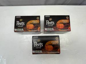 3x 10ct Peets Pumpkin Spice Kcups