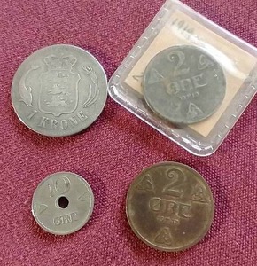 lot 16 image: (4) Vintage Scandinavian Coins
