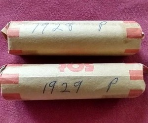 lot 27 image: (2) Wheat Penny Rolls - 1928 & 1928